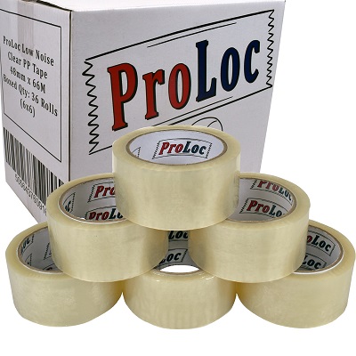 72 x Rolls ProLoc Low Noise Clear Packing Tape 48mm x 66M